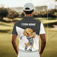 Load image into Gallery viewer, Golden Retriever Golf Shirt Personalized Black Leopard Pattern Funny Golf Polos For Men NYN3331