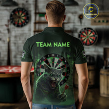 Load image into Gallery viewer, Funny Cat Green Dripping Dartboard Custom Men's Polo Darts Shirt Outfits Darts Jersey NYN1801