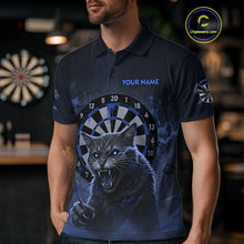 Load image into Gallery viewer, Funny Cat Blue Dripping Dartboard Custom Men's Polo Darts Shirt Outfits Darts Jersey NYN1803