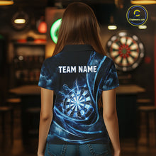Load image into Gallery viewer, Personalized Thunder Darts Polo &amp; 1/4-Zip Shirt For Women Lightning Dark Blue Dart Attire Jerseys NYN2955
