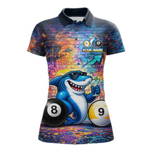 Load image into Gallery viewer, Custom Funny Shark Pool 8 Ball &amp; 9 Ball Women Billiard Shirt Personalized Graffiti Billiard Attire NYN2594