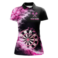 Load image into Gallery viewer, Custom Pink Smokes Dartboard &amp; Arrow Women Darts Polo Shirt Personalized Darts Team Jerseys NYN2597