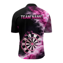 Load image into Gallery viewer, Custom Pink Smokes Dartboard &amp; Arrow Men Darts 1/4-Zip Shirt Personalized Darts Team Jerseys NYN2597
