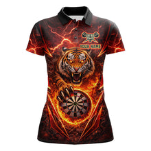 Load image into Gallery viewer, Red Flaming Tiger Thunder Dartboard Women Darts Polo Shirt Custom Funny Darts Team Jersey NYN2610