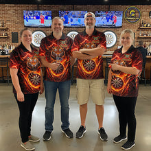 Load image into Gallery viewer, Red Flaming Tiger Thunder Dartboard Men Darts Polo Shirt Custom Funny Darts Team Jersey NYN2610