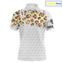 Load image into Gallery viewer, Yellow leopard pattern mens golf polo shirt custom golf team outfit