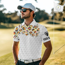 Load image into Gallery viewer, Yellow Leopard Pattern Men Golf Polo Shirts Custom Unique Polo Shirts Golf Team Outfits NYN3388