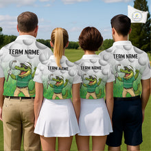 Load image into Gallery viewer, Funny Mens Golf Polo Shirt Custom Alligator Golfer Grass Pattern Golf Team Outfits NYN3397