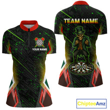 Load image into Gallery viewer, Green Skeleton With Urban Neon Women's Dart Shirt - Custom Name For Darts Jersey NYN0430