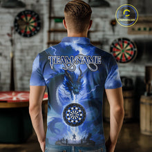 Load image into Gallery viewer, Custom Lightning Blue Dragon Dartboard Darts Polo Shirt For Men Darts Team Jersey NYN0968
