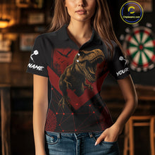Load image into Gallery viewer, It's In My DNA Custom Red Dinosaur Dart Polo Shirt For Women US Flag Dart Jerseys NYN1365