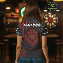 Load image into Gallery viewer, It's In My DNA Custom Red Dinosaur Dart Polo Shirt For Women US Flag Dart Jerseys NYN1365