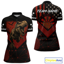 Load image into Gallery viewer, It's In My DNA Custom Red Dinosaur Dart 1/4-Zip Shirt For Women US Flag Dart Jerseys NYN1365
