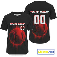 Load image into Gallery viewer, Men's Baseball Jersey Personalized Baseball Glitch Streak, Baseball Shirt For Newborn | Red NYN1036