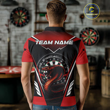 Load image into Gallery viewer, Maroon Cobra &amp; Dartboard Men's Darts Polo Shirt - Custom Name For Darts Jersey NYN0752