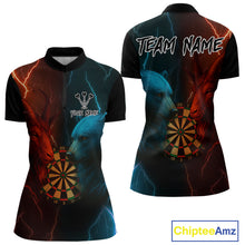 Load image into Gallery viewer, Goat &amp; Bear Dartboard Men's Darts Quarter-Zip Shirt - Custom Name For Darts Jersey NYN0758