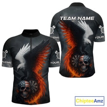 Load image into Gallery viewer, Custom Patriotic Dart Shirt For Men Personalized Skull Red Eagle Dart Team Jerseys NYN1060