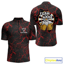 Load image into Gallery viewer, Custom Men's Darts Quarter-Zip Shirts Playing Darts And Beer For Darts Jersey NYN0774