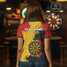Load image into Gallery viewer, Colorful Grunge Pattern &amp; Dartboard, Darts Team Shirt For Women – Customizable Name NYN0388
