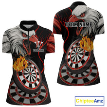 Load image into Gallery viewer, Eagle &amp; Red Crack Darts Custom Funny Dart 1/4-Zip Shirts For Women, Dart Team Jerseys NYN0798