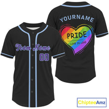 Load image into Gallery viewer, "Pride Love Is Love" Men's Baseball Jersey Custom LGPT Baseball Shirt For LGPTQ+ Fans NYN0880