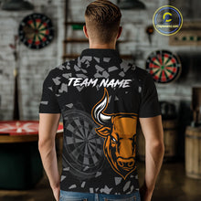 Load image into Gallery viewer, Bull &amp; Dartboard Custom Grunge Men's Darts Polo Shirt - Orange Darts Team Jersey NYN0717