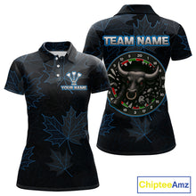 Load image into Gallery viewer, Floral Fury Bull Dartboard - Women's Blue Darts Shirt - Custom Name For Players NYN0487