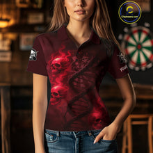 Load image into Gallery viewer, Darts - It's Is In My DNA Personalized Red Dart Shirt For Women Skull Dartboard Dart Team Shirts NYN1125