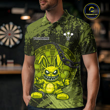Load image into Gallery viewer, Crazy Rabbit Dartboard Arrows Grunge Darts Shirt For Men - Custom Name &amp; Team | Opt2 - Military NYN0629