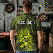 Load image into Gallery viewer, Crazy Rabbit Dartboard Arrows Grunge Darts Shirt For Men - Custom Name &amp; Team | Opt2 - Military NYN0629