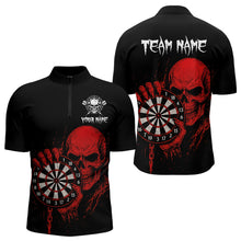 Load image into Gallery viewer, Custom Men's Darts Shirt With Blood Skull Holding Dartboard, Darts Jersey NYN0294