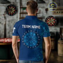 Load image into Gallery viewer, Men’s Darts Team Shirt - Navy Camo Pattern And Dartboard | Custom Name Option NYN0317