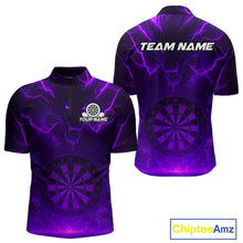 Load image into Gallery viewer, Purple Custom Lightning Dragon Skull Dart Shirts For Men Outfit Dart Dragon Jerseys NYN1059