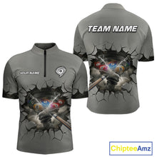 Load image into Gallery viewer, Funny Tornado Grey Billiard Ball Shirt For Men Personalized Thunder 8 Ball Pool Team Jersey NYN2985