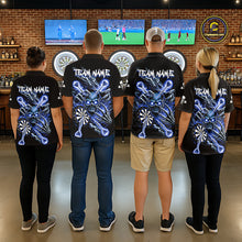 Load image into Gallery viewer, Personalized Blue Skeleton Thunder Lightning Men Dart Quarter- Zip Shirts Skull Dart Jerseys NYN2120