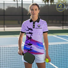 Load image into Gallery viewer, Custom Brush Purple Pickleball League Jerseys Pickleball Paddle League Shirts For Women NYN2134