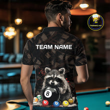 Load image into Gallery viewer, Billiard 8 Ball Raccoon Funny Pool Shirt For Men Custom Brown Brush Team Billiard Attire NYN3444
