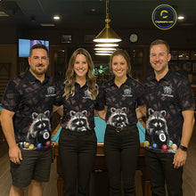 Load image into Gallery viewer, Billiard 8 Ball Raccoon Funny Pool Shirt For Women Custom Brown Brush Team Billiard Attire NYN3444