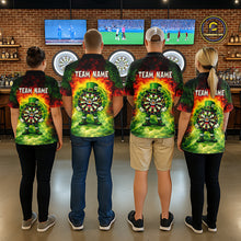 Load image into Gallery viewer, Funny Shamrock Dartboard &amp; Arrow Men Darts Polo Shirt Custom St Patrick's Day Dart League Shirt NYN2650