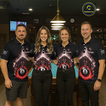 Load image into Gallery viewer, Custom Horror Wolfs Black Red Smokes Pool 8 Ball Women's Billiard Team Shirt Billiard Attire NYN2668
