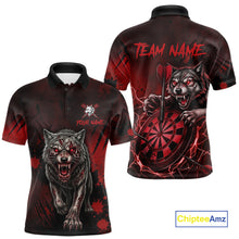 Load image into Gallery viewer, Black And Red Claws Wolfs Darts Shirt For Men Custom Thunder Lightning Team Darts Jersey NYN3039