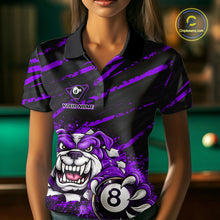 Load image into Gallery viewer, Purple Splatter Ball 8 Billiard Jerseys For Women Custom Funny Bulldog Billiard Team Jersey NYN2829