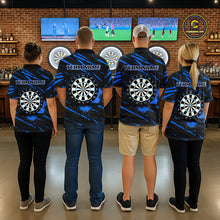 Load image into Gallery viewer, Blue Splatter Dart Polo &amp; Quarter-Zip Shirt For Men Custom Funny Bulldog Darts Team Jersey NYN2830