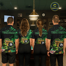 Load image into Gallery viewer, Custom Green Grunge Crocodile 8 Ball Billiard Pool Shirt For Women Funny Billiard Team Jersey NYN3066
