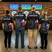 Load image into Gallery viewer, Texas Flag Bull &amp; Dartboard Custom Grunge Men Darts Polo Shirt Patriotic Darts Team Jersey NYN2716