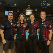 Load image into Gallery viewer, Red Smokes American Flag 8 Ball Billiard Pool Shirt For Women Custom Billiard Skeleton Team Appeal NYN3287