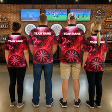 Load image into Gallery viewer, Heart Beat Red Grunge Flame Dartboard Men Darts Valentine Shirt Custom Dart Polo Couple Gifts NYN2535
