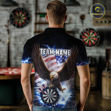 Load image into Gallery viewer, US Flag Smoke Eagle Lightning Dartboard Women Darts Shirt Personalized Patriotic Dart Quarter-Zip Jerseys NYN2575