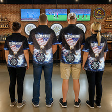 Load image into Gallery viewer, US Flag Smoke Eagle Lightning Dartboard Women Darts Shirt Personalized Patriotic Dart Polo Jerseys NYN2575