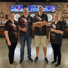 Load image into Gallery viewer, Horror Orange Splatter Grunge Skull Dartboard Dart Quarter-Zip Shirts For Women Custom Dart Team Jerseys NYN2727